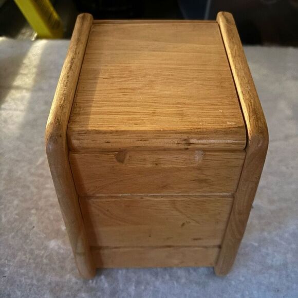 Vintage Wood Canister With Plastic Insert From Canister Set - Picture 1 of 9